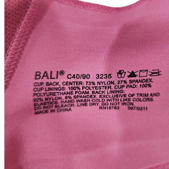 Bali Jacquard Underwire T-Shirt Bra Pink Size 40C - Picture 3 of 3